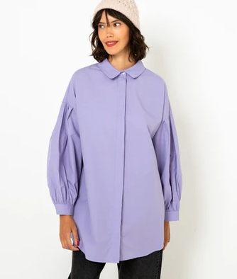 Tendances Mode Automne 2021 Chemise mauve Camaieu - Galerie Beaulieu Poitiers
