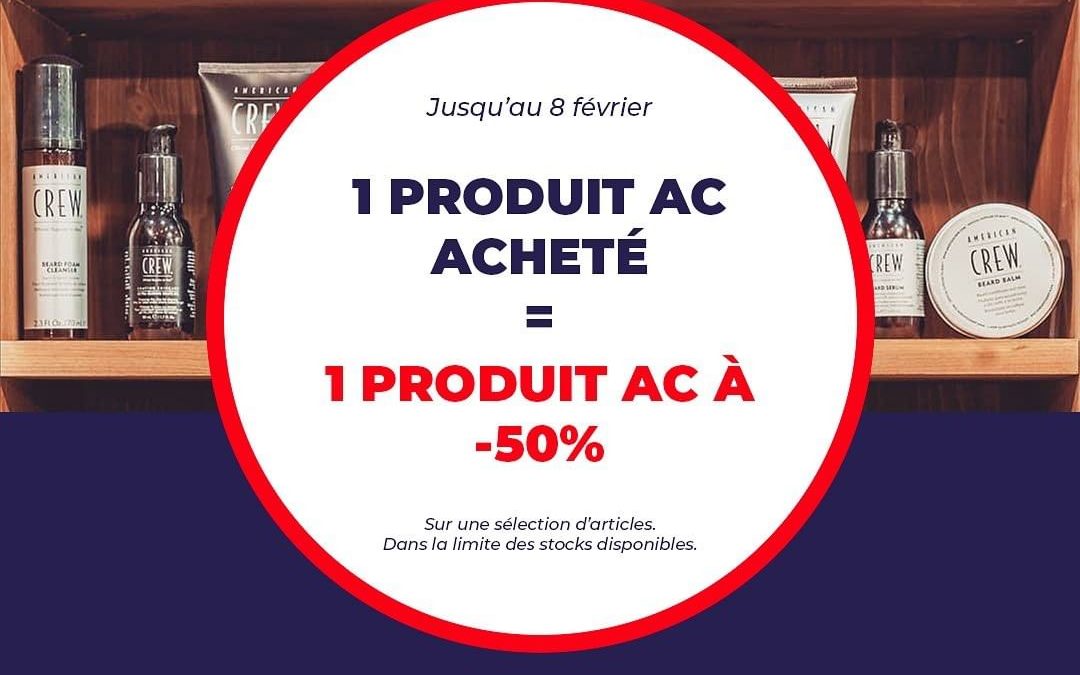 1 produit AC acheté = 1 produit AC à -50%