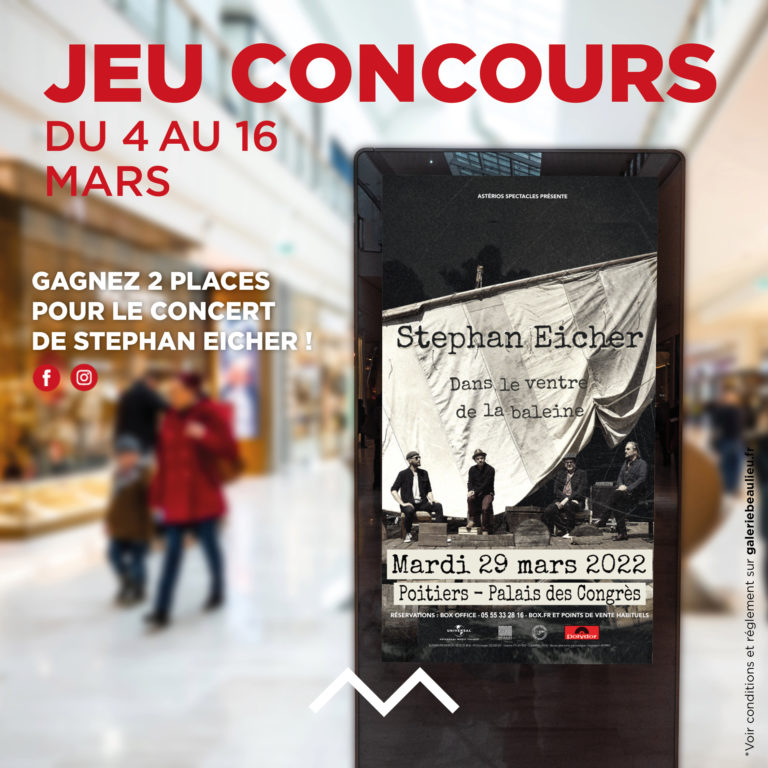 jeu concours Galerie Beaulieu : concert Stephan Eicher palais de congrès