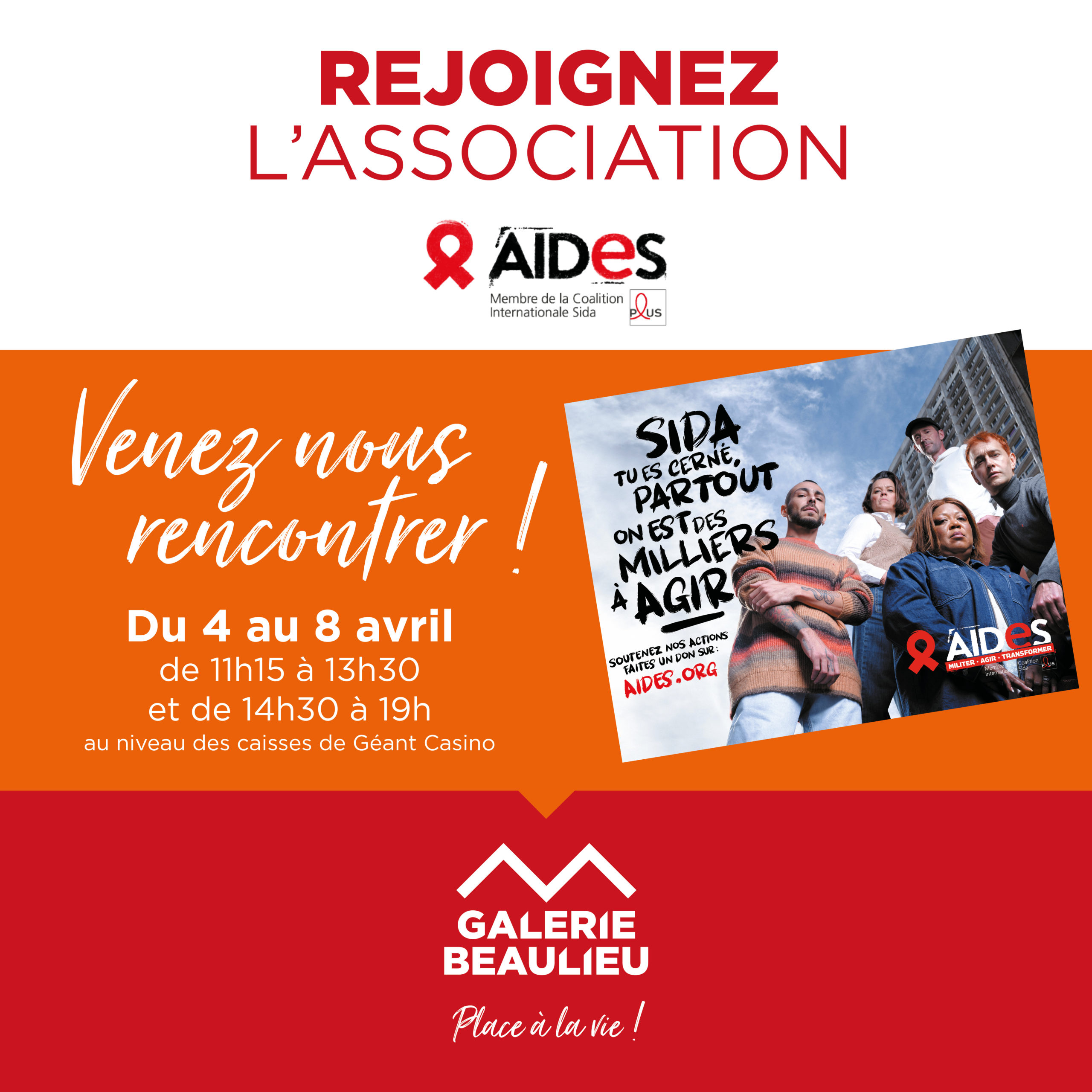 AIDES - campagne de recrutement Galerie Beaulieu Poitiers