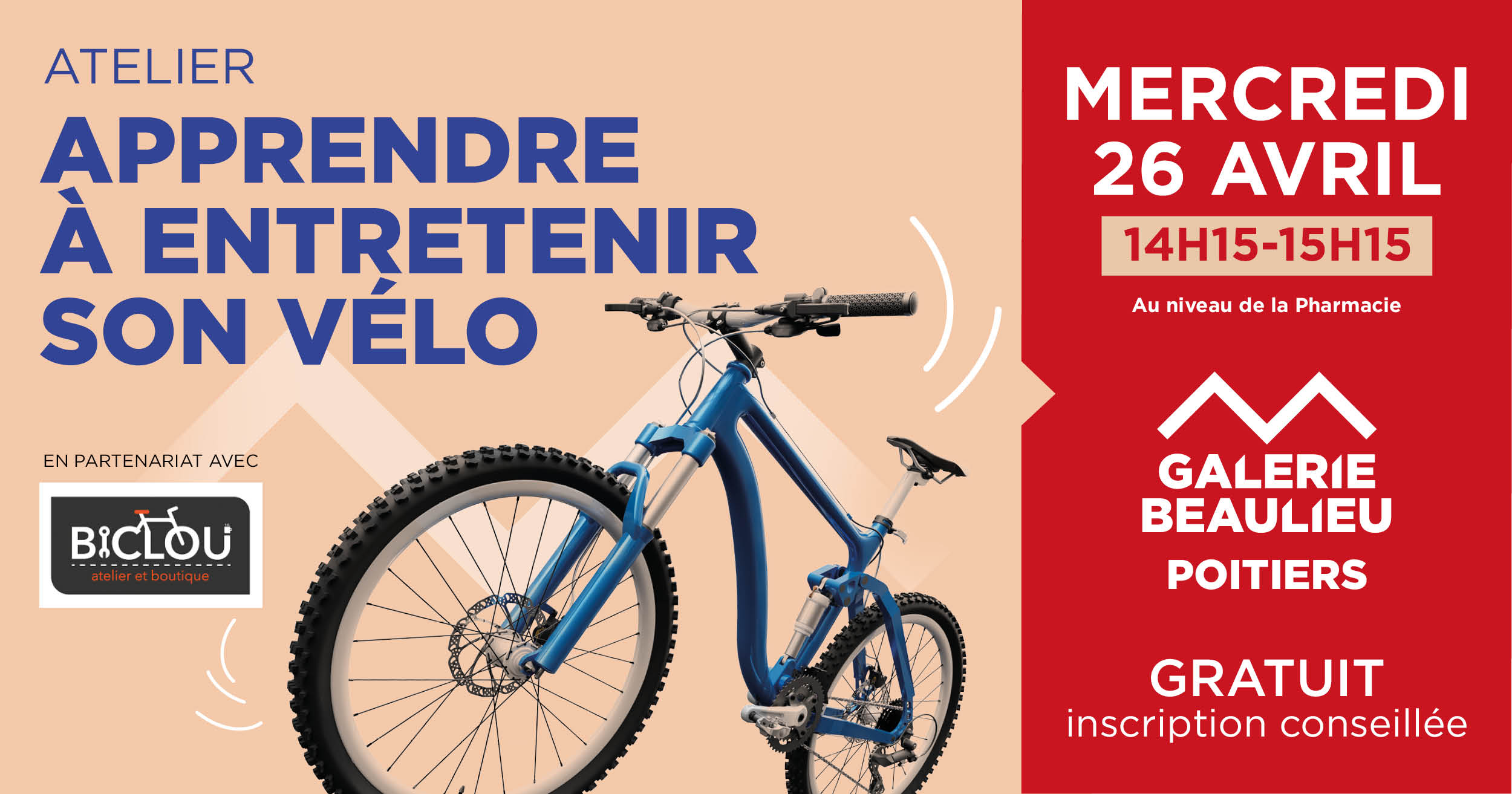 entretien-EVENT_BICLOU Apprendre à entretenir son vélo - Biclou - Galerie Beaulieu Poitiers